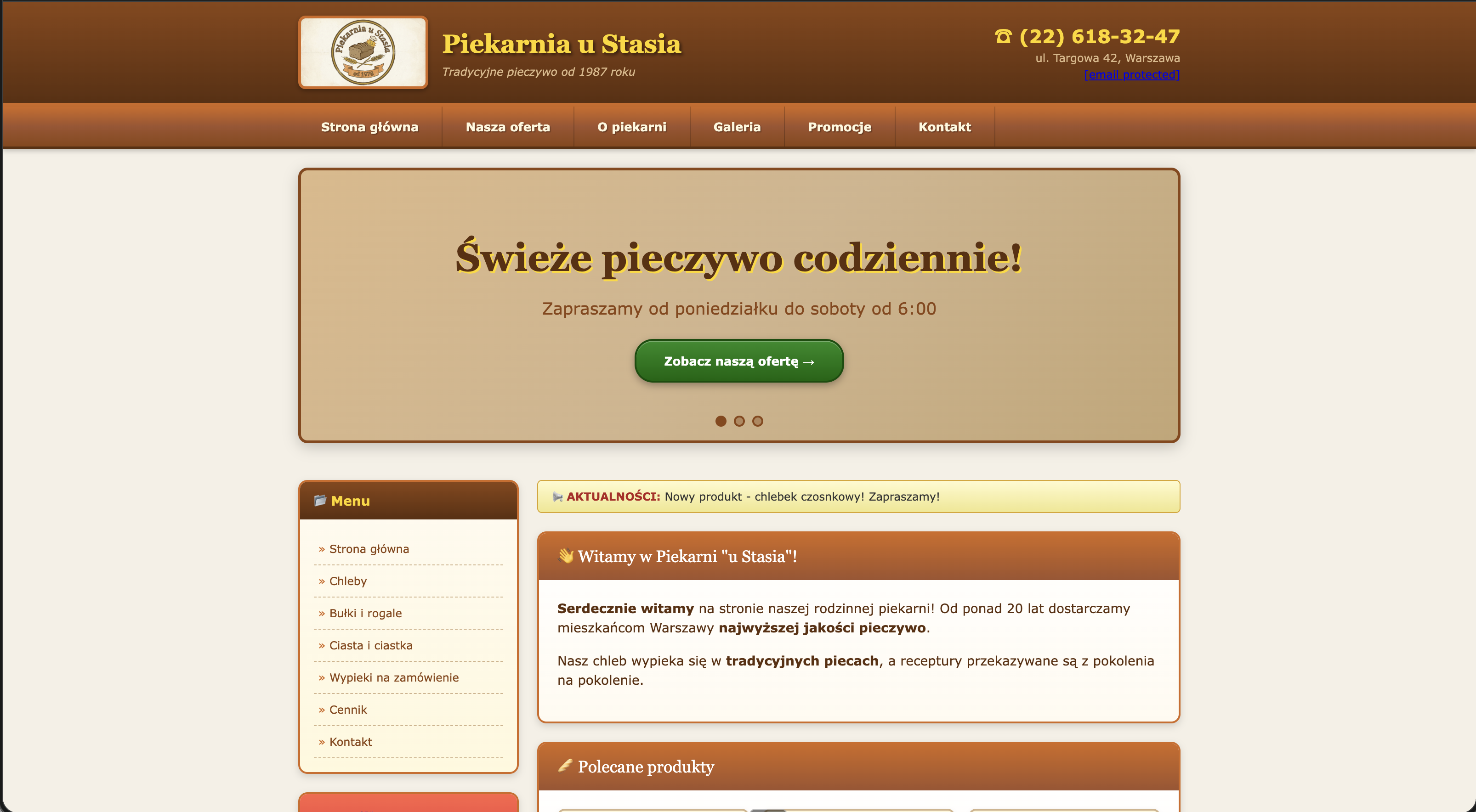 Przed — stara strona piekarni